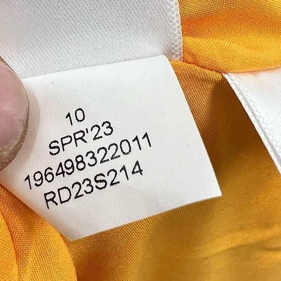 Rachel Roy floral maxi dress yellow short sleeve 10 ruffle hem smocked - Picture 16 of 16